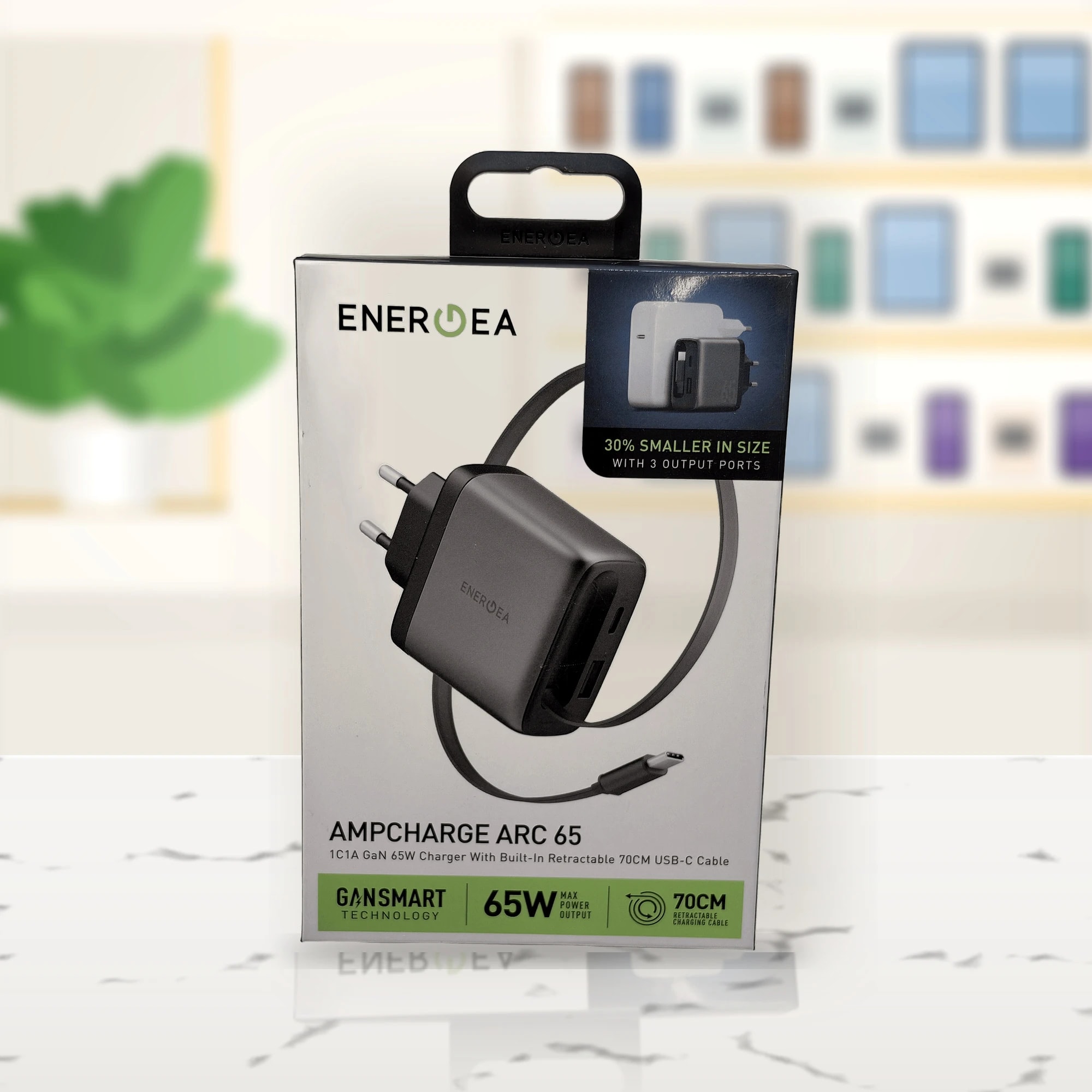 Energea Ampcharge Arc 65 GaN 65W Şarj Adaptörü
