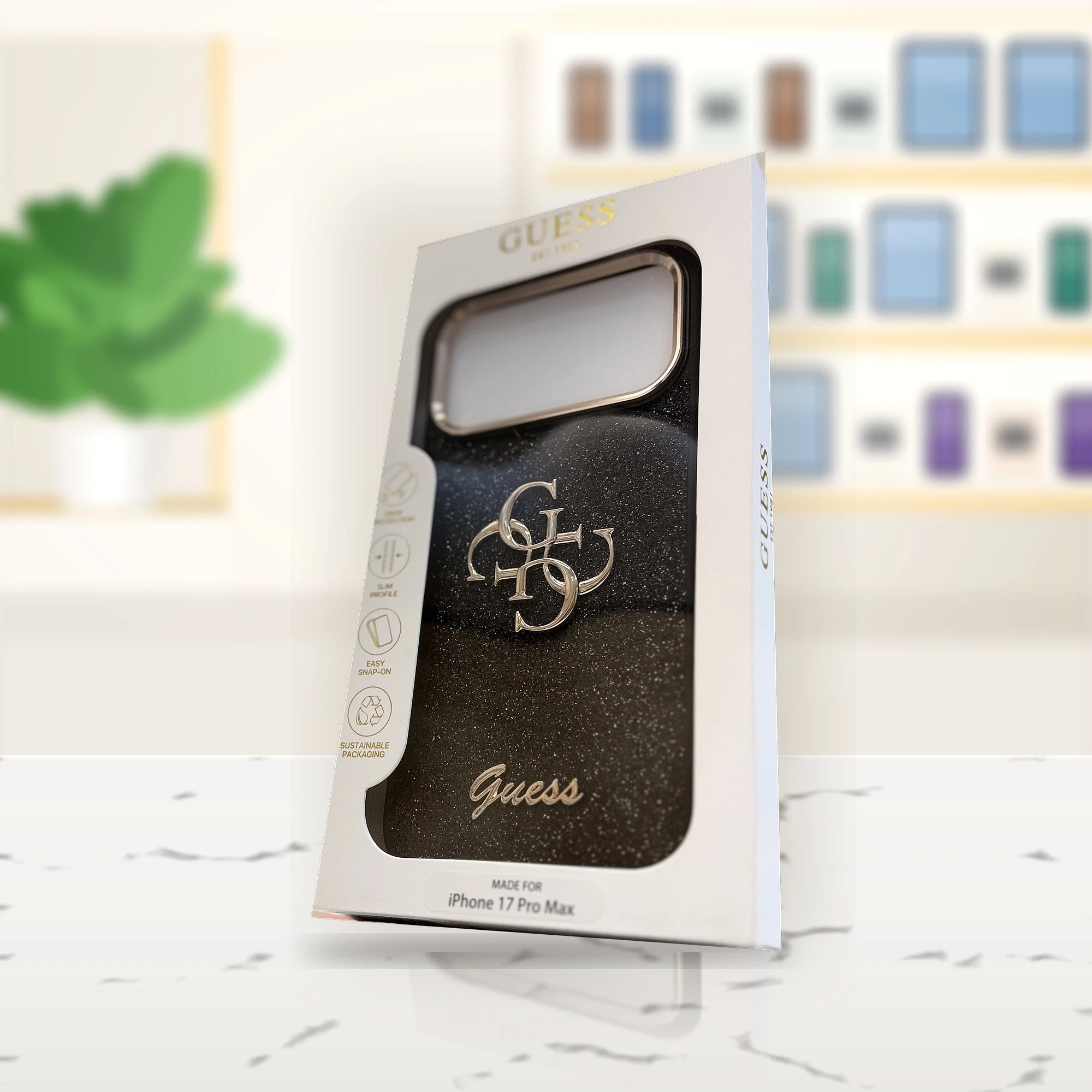Guess iPhone 17 Pro Max Simli 4G Logolu Kılıf